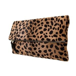 Clare V Leopard Foldover Clutch